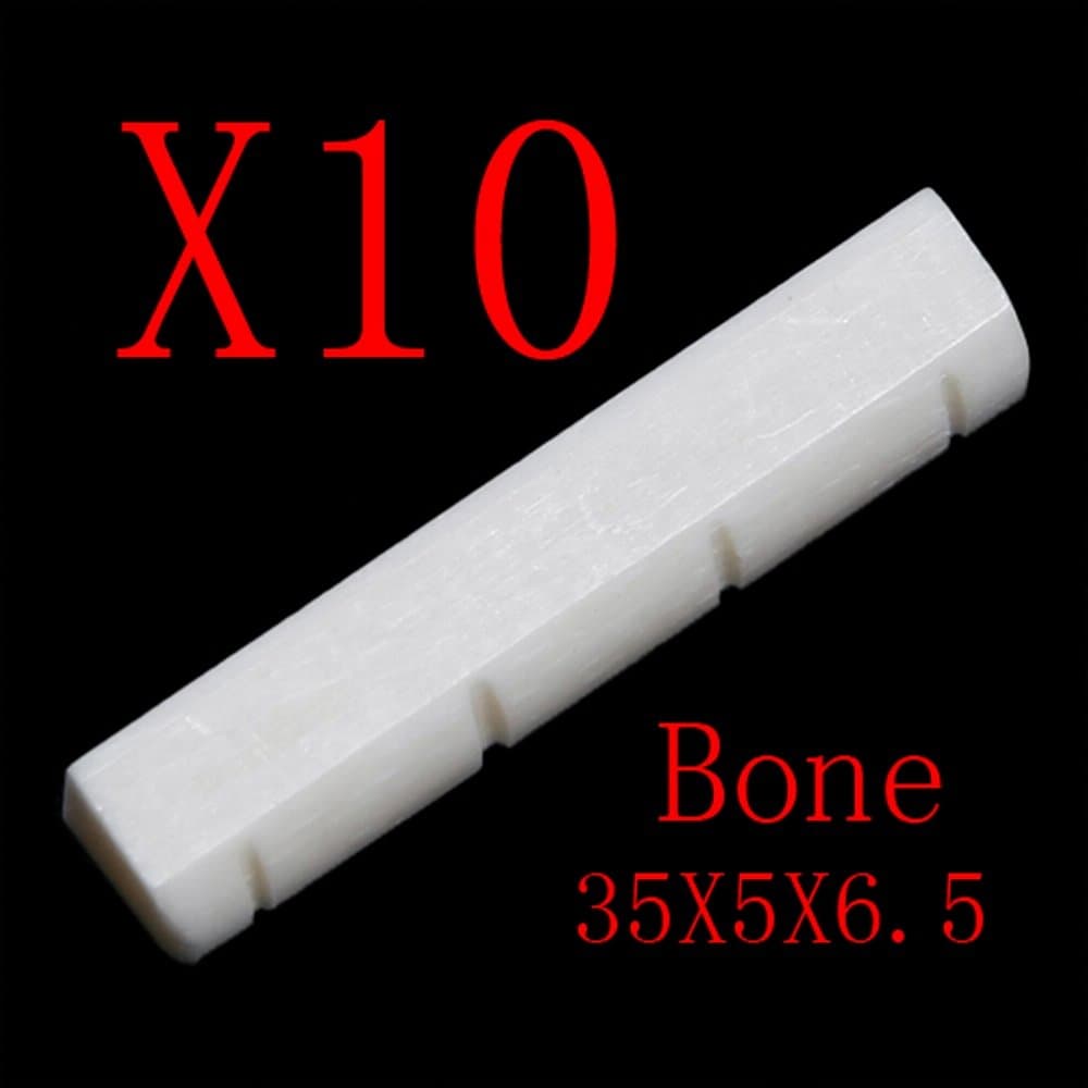 10pcs Nice Quality Slotted Ukulele Bone Nuts Real Bone