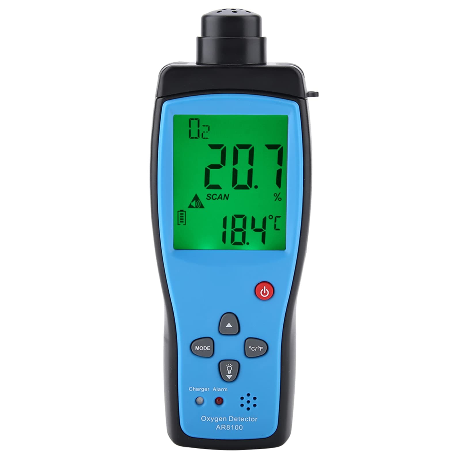 Ar8100 Handheld Oxygen Detector, O2 Detector Analyzer Rechargeable Meter With Lcd Backlit Display Portable Purity Inspector For Outdoor, Home, Industry