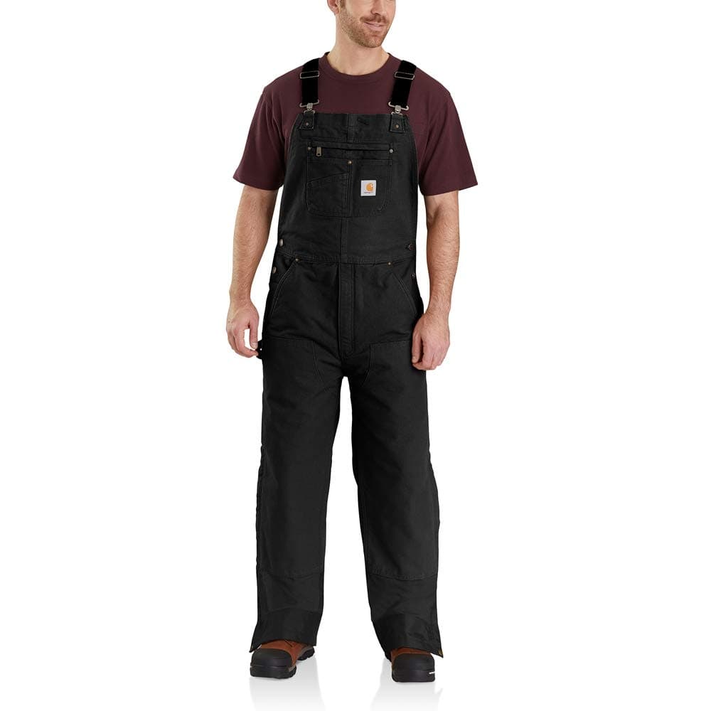 Carhartt Men's Quilt Lined Washed Duck Bib Overalls Work Utility Outerwear