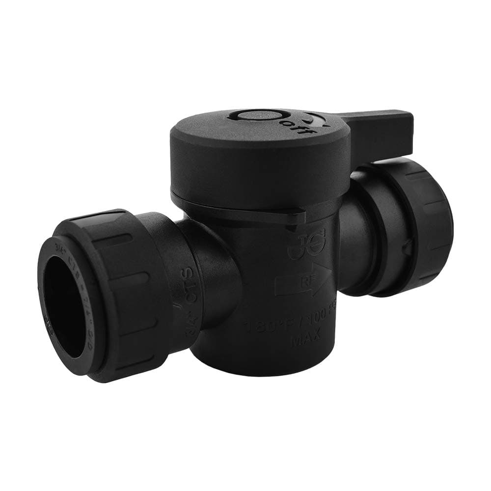 JG ProLock PSEISV28EP Prolock Shut-Off Valve Push-to-Connect, 3/4" Cts, Black