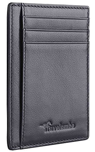 Front Pocket Minimalist Leather Slim Wallet RFID Blocking Medium Size