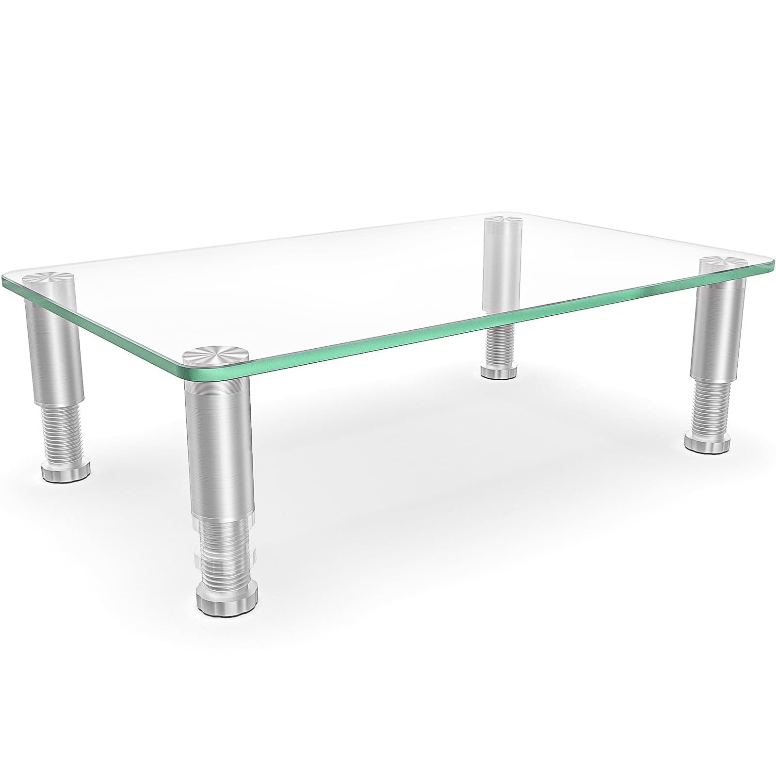 Clear Computer Monitor Stand Riser with Height Adjustable Multi Media Desktop Stand for Flat Screen LCD LED, Laptop/Notebook/Xbox One,HD01T-002