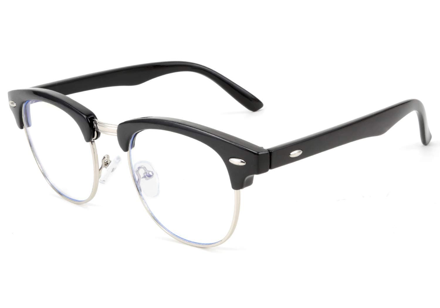 FEISEDY Blue Light Blocking Glasses Semi Rimless Classic Half Frame Computer Eyeglasses B2631