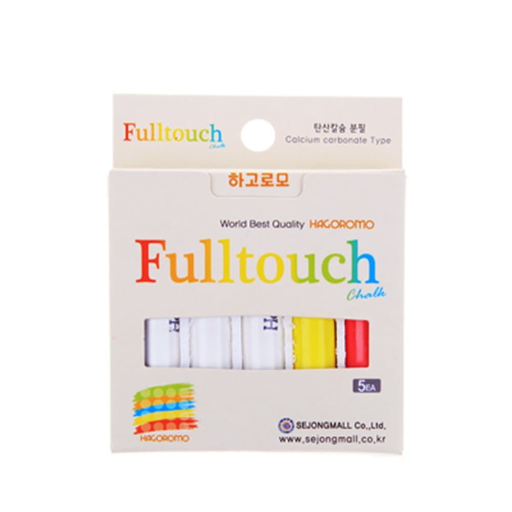 Fulltouch 3-Color Mix Chalk (Small Package) 1Box (5pcs) White, Red, Yellow