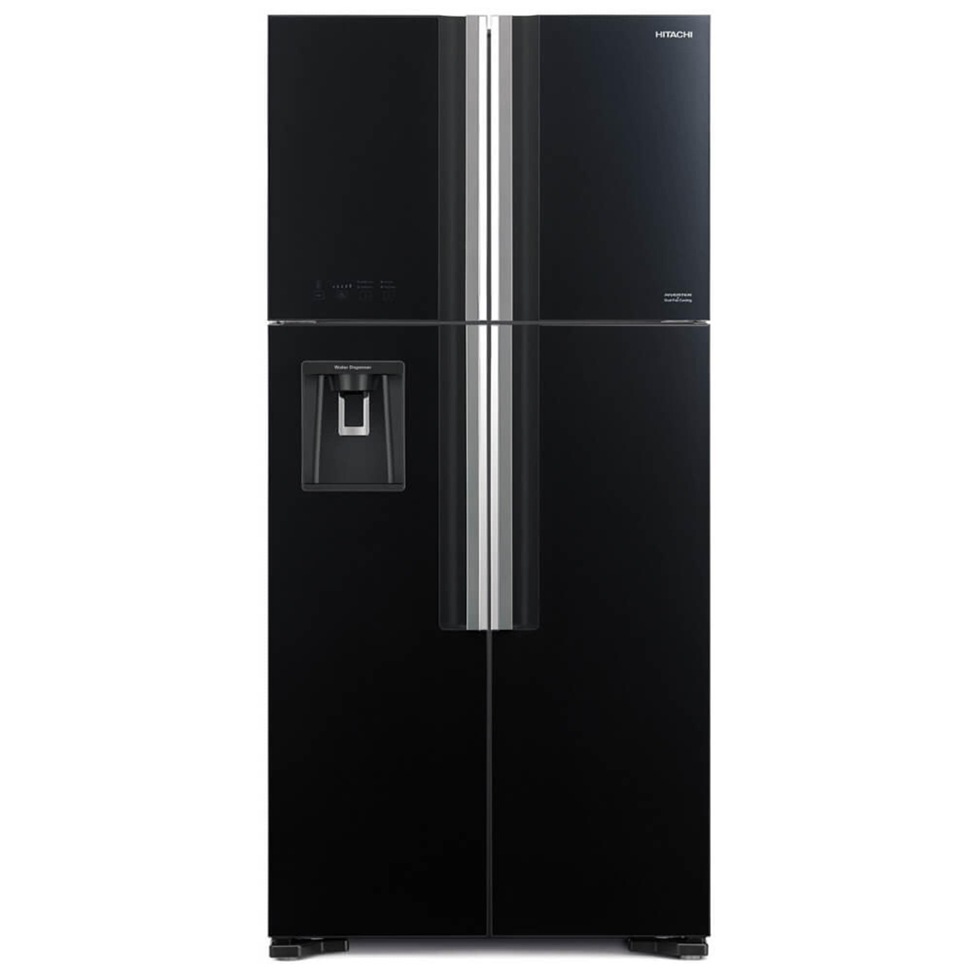 760L Gross Side By Side 4 Doors Premium Refrigerator, RW760PUK7GBK, 10 Year Warranty on Inverter Compressor, French Door, No Frost Fridge, Dual Fan Cooling, Movable Twist Ice Tray, Glass Black