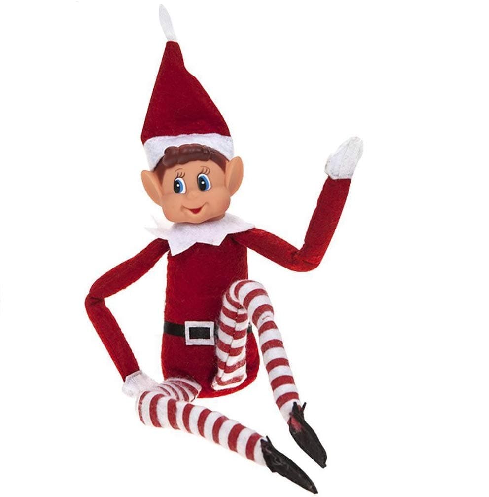 Elves Behavin Badly 12" Bendable Poseable Elf with Vinyl Head - Christmas Accessory (Red Boy Elf)