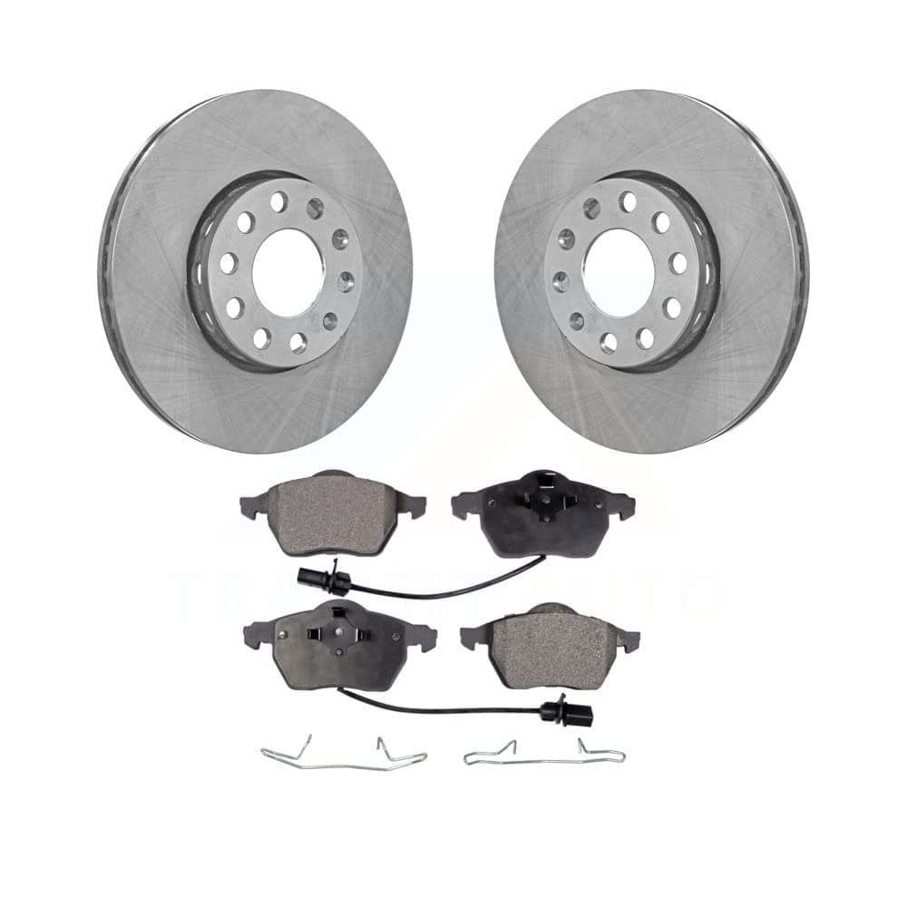 Transit Auto - Front Disc Brake Rotors And Ceramic Pads Kit For Audi Volkswagen Passat A4 Quattro A6 K8T-100289