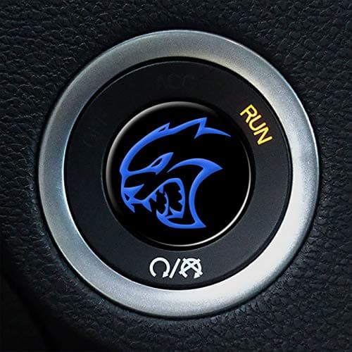 Hellcat Ignition Push Start Button Overlay for Dodge Challenger and Charger (Blue 99)