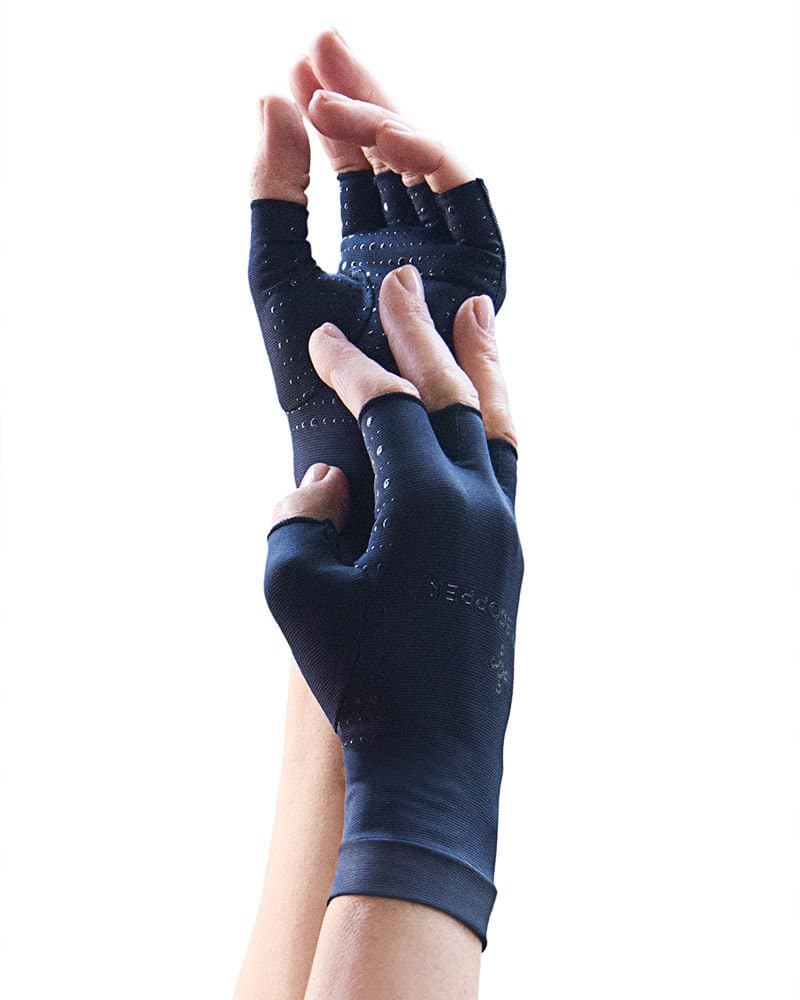 Copper Compression Gloves for Arthritis Black Size Small by Tommie
