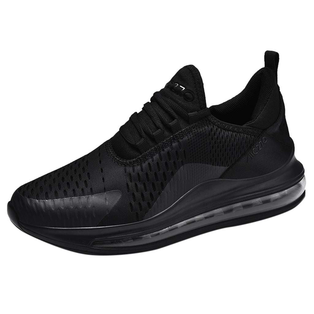 Men Solid High Top Male Air Cushion Mesh Breathable Running Shoes Lightweight Walking Sport Shoes