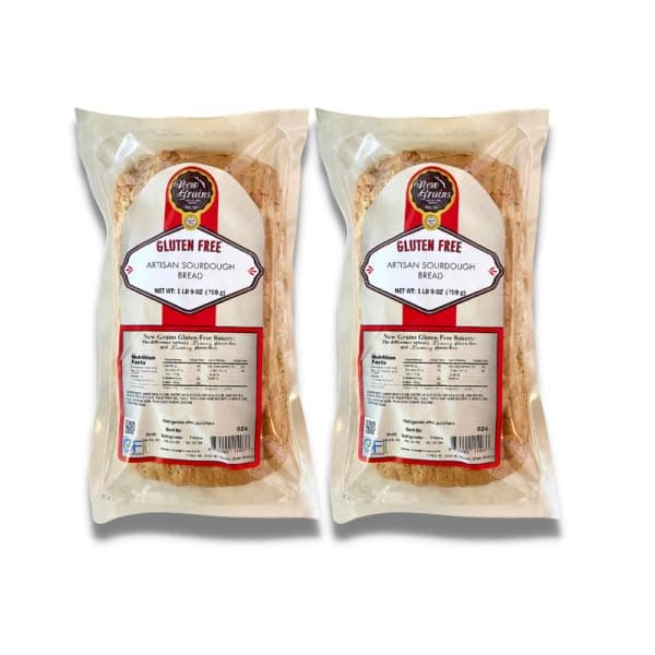 New Grains Artisan Sourdough Rectangular Bread | Gluten Free Bread, Delicious Sourdough Taste with Fluffy Chewy Texture & Crisp Tanned Crust | Bread Fresh for Simple Snacks and Tasty Sandwiches | 2pk