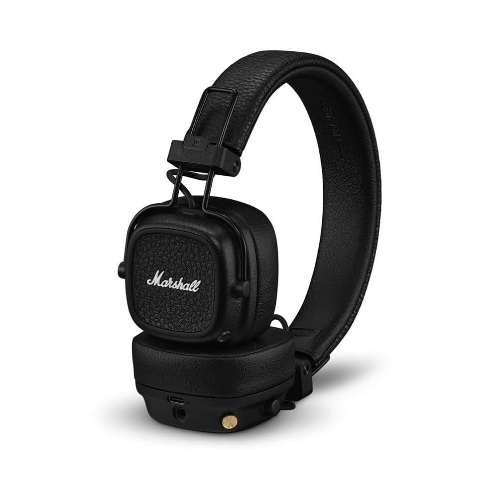 Marshall Major V Bluetooth Headphones - Foldable Bluetooth Wireless Headphones Bluetooth with 100+ Hours of Playtime (Black)