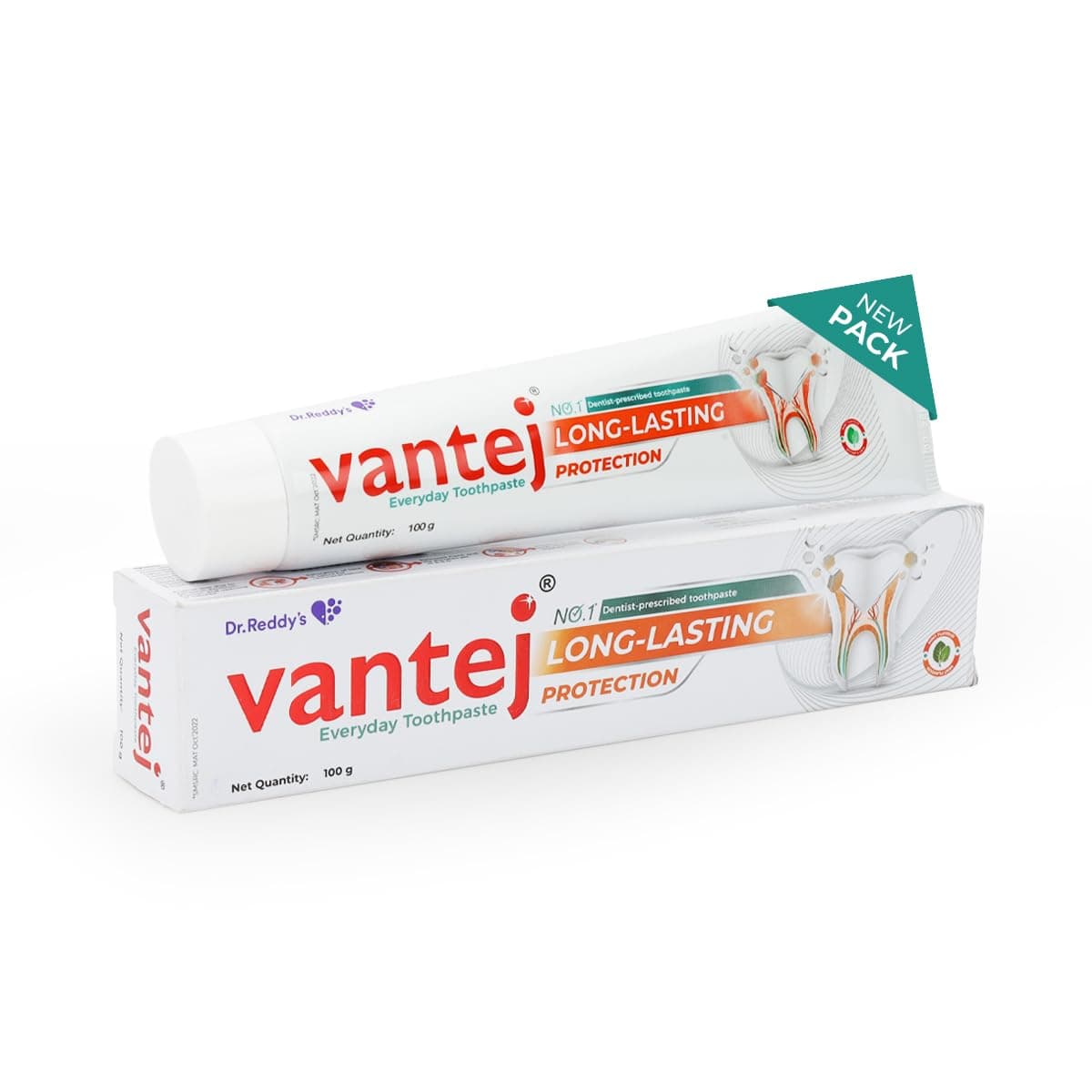 Vantej Toothpaste | Sensitivity Protection & Healing | 100 Grams | Long Lasting Protection | Repairs & Rebuilds Enamel | Unflavored