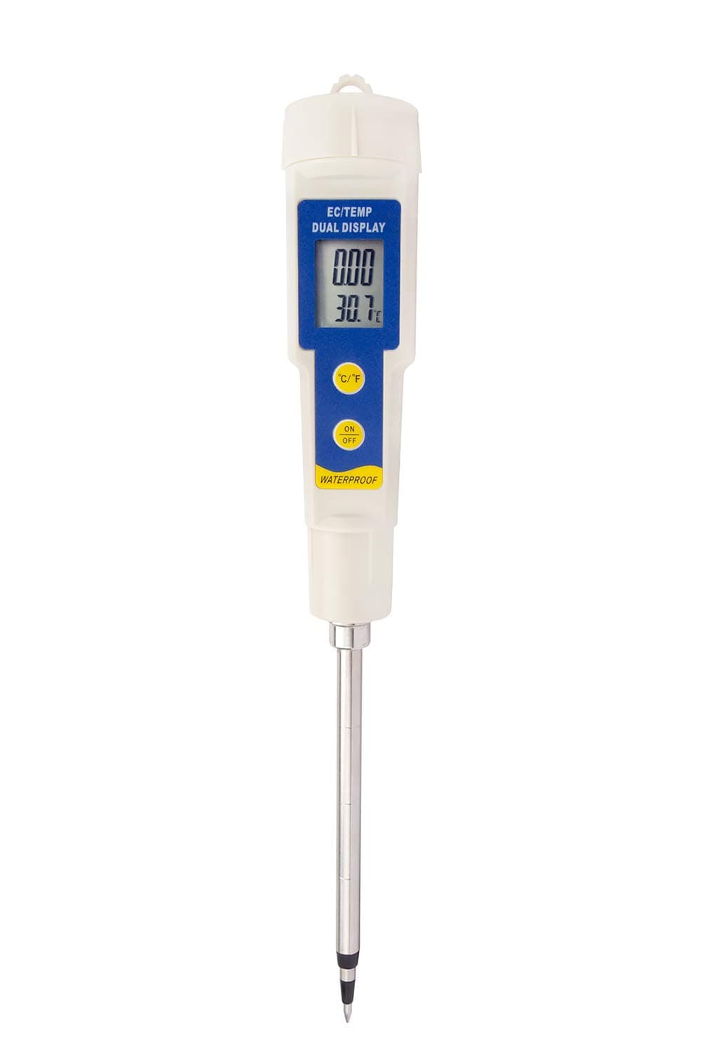 AMTAST Digital Direct Soil EC Meter Electrical Conductivity Temperature Tester Intelligent Soil Nutrient Fertility Detector Measurement Range 0~4.00mS/cm 0~50ºC