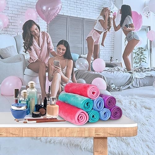 Nugilla Reusable Makeup Remover Cloths, 8 Packs Soft Microfiber Face Wash Cloths for Women