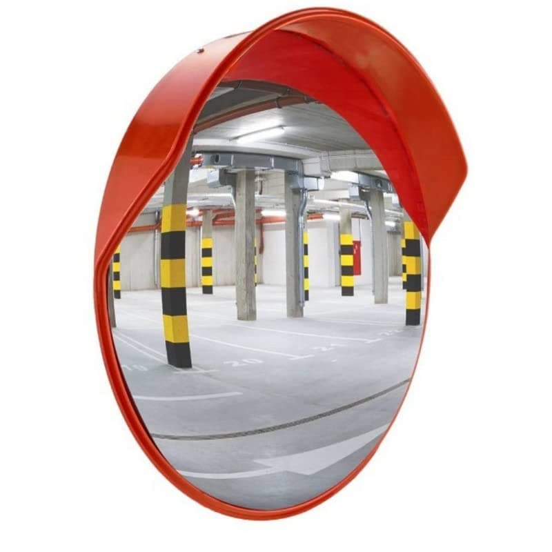 ABS INDUSTRY - 32" 80cm Safety Convex Front Mirror Unbreakable Polycarbonate Round Wide Angle Road Mirror with Adjustable Brackets and Nut Bolts for