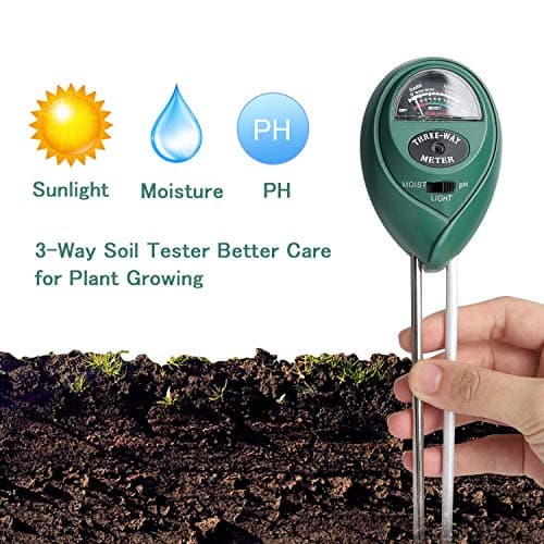 Soil Test Kit,Besmon 3-in-1 Soil Ph Meter,Soil Moisture Meter Indoor/Outdoor Plant Care Soil Tester Light and PH MeterFor Plant, Vegetables, Garden, Lawn, Farm,Soil PH Test Kit No Battery Needed