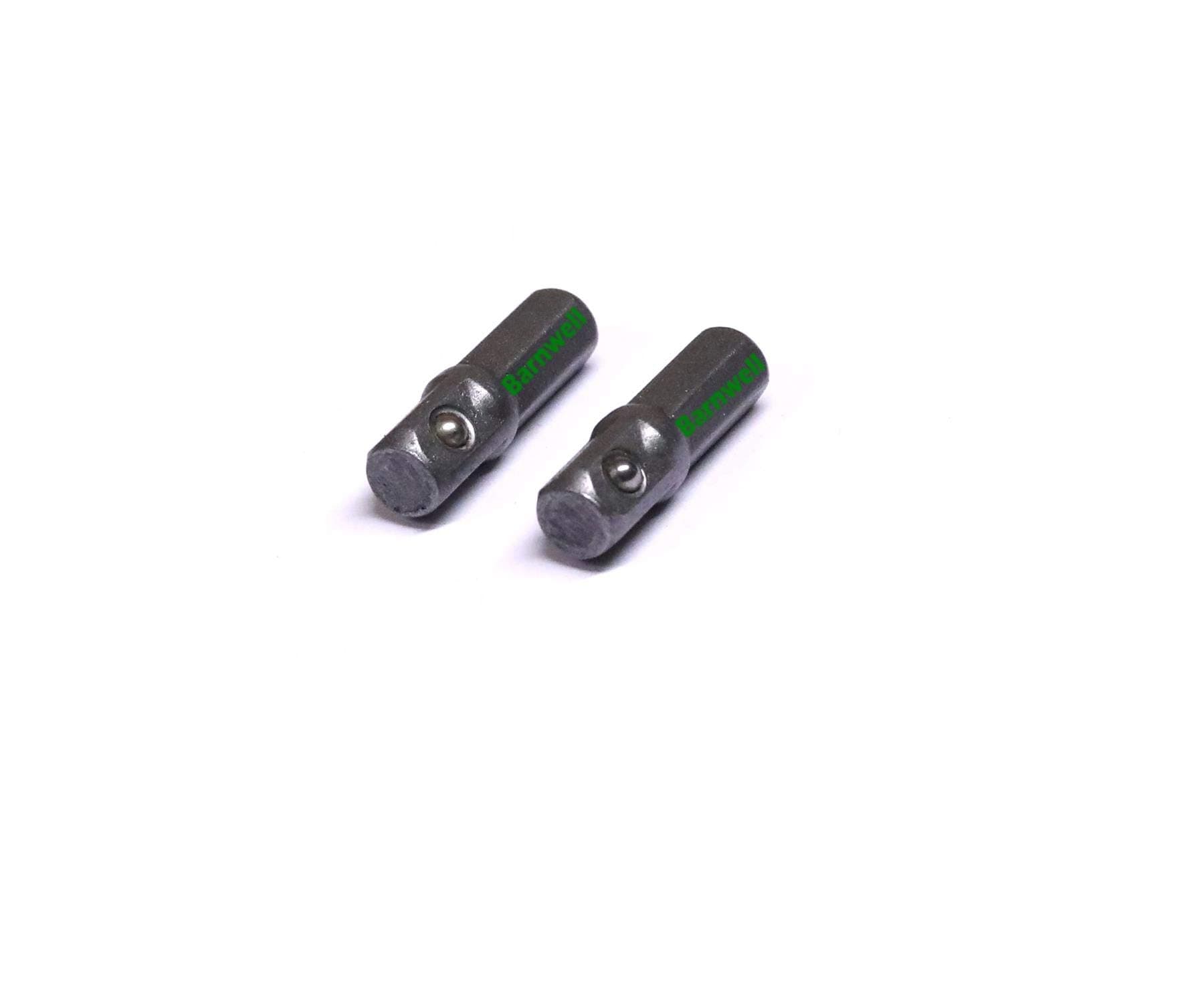 Barnwell 2 x 1/4" Hex to 1/4" Square Drive Bit Adaptor to use Sockets with Short Bit Drive