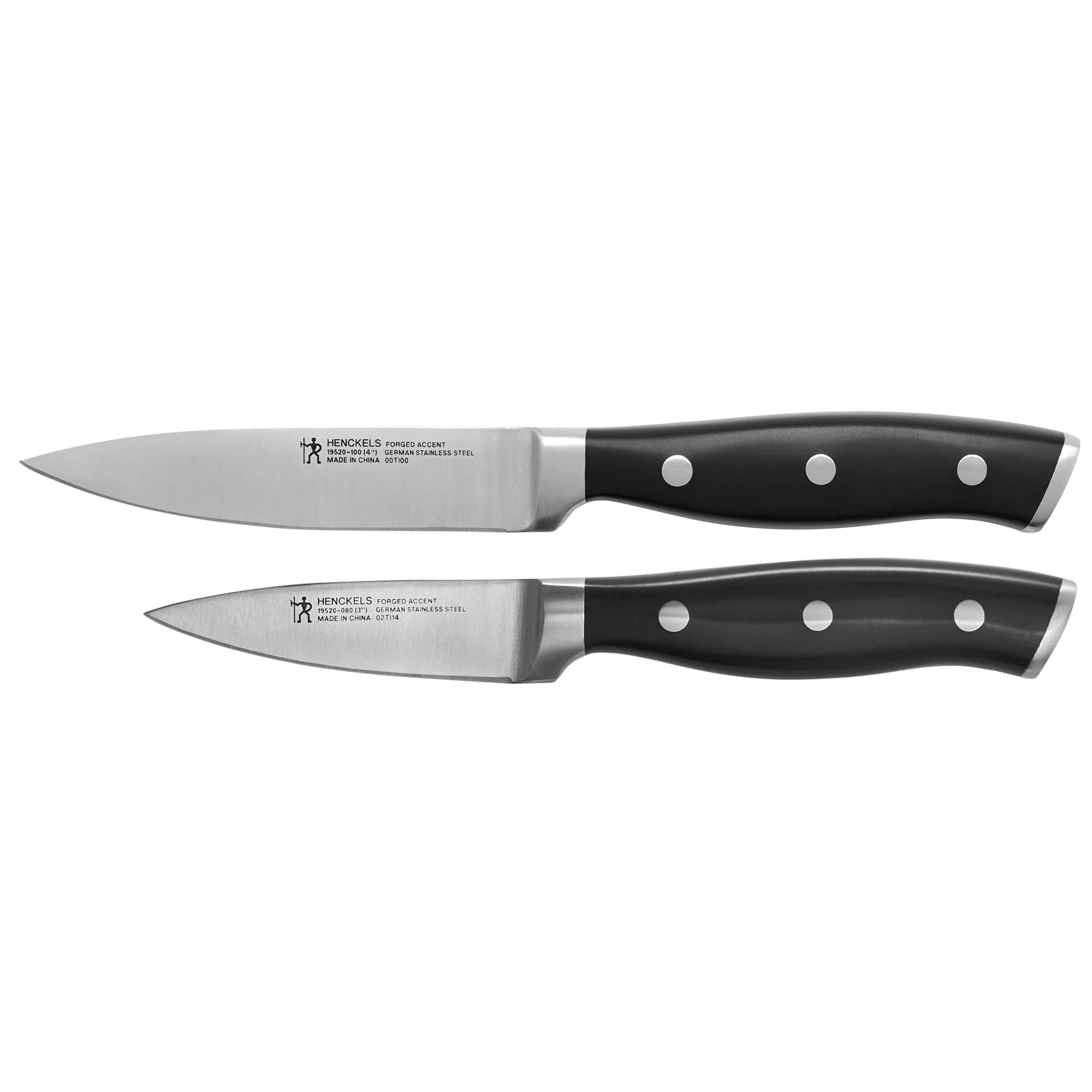 Forged Accent Razor-Sharp 2-pc Paring Knife Set, German Engineered Informed by 100+ Years of Mastery,Black