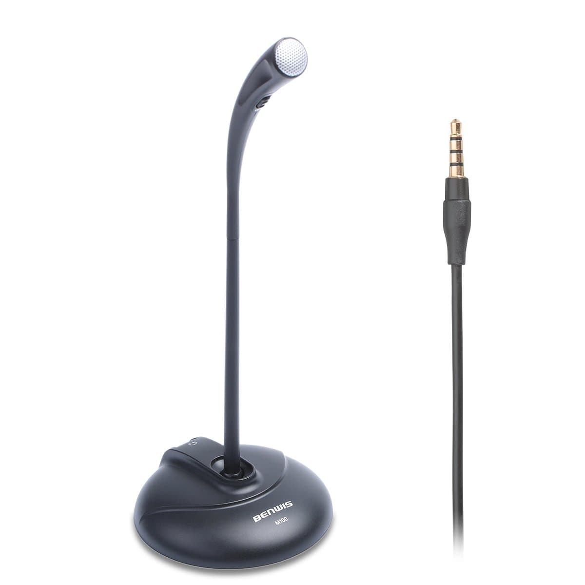 BENWIS Microphone Wired Denoise Desktop Microphone for Meeting Chat Podcast (3.5mm Plug)