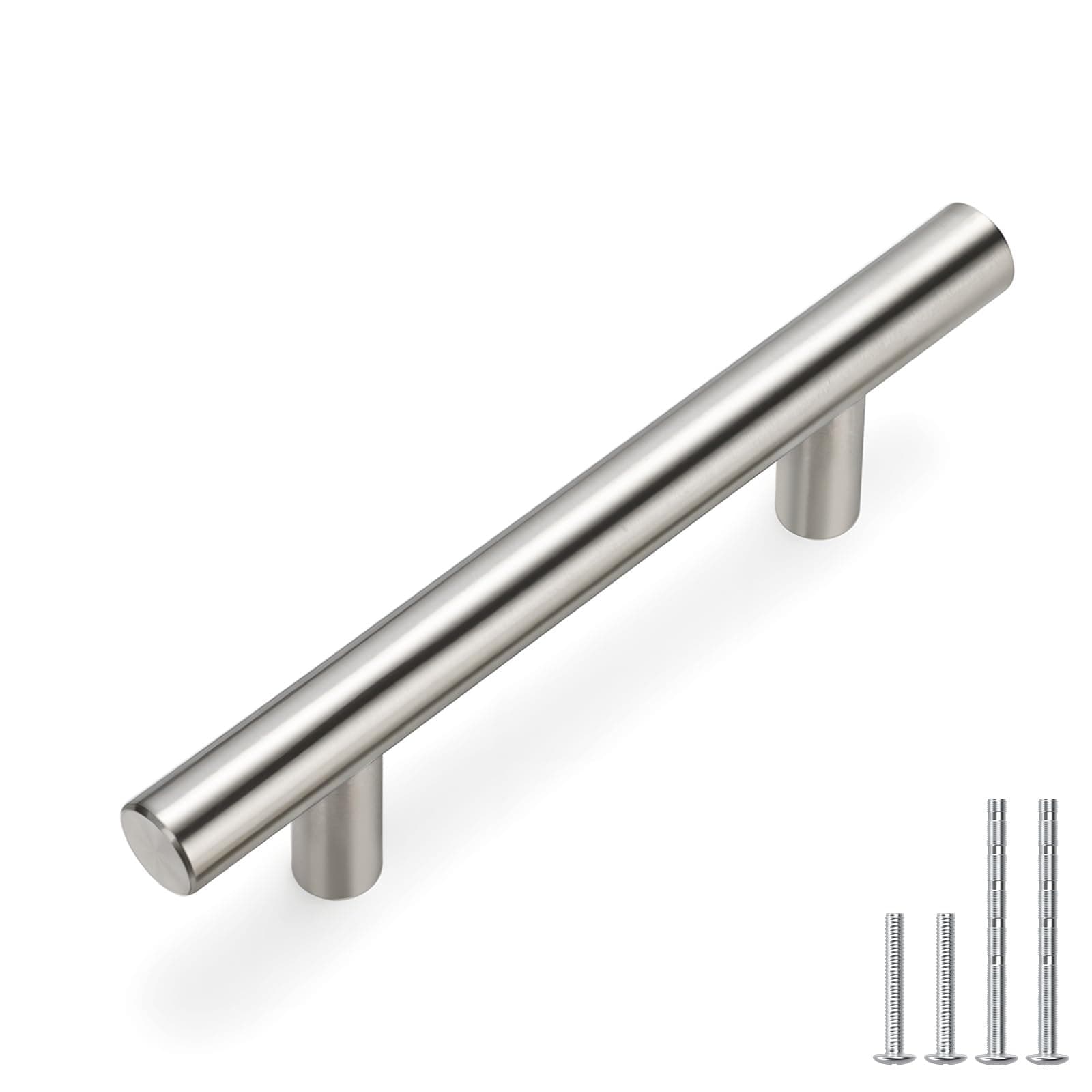 homdiy 5 Pack 3 Inch Brushed Nickel Cabinet Pulls Modern Cabinet Handles - Brushed Nickel Drawer Pulls Stainless Steel Cabinet Hardware,5 Inch Overall Cabinet Door Handles for Cabinets,Cupboard