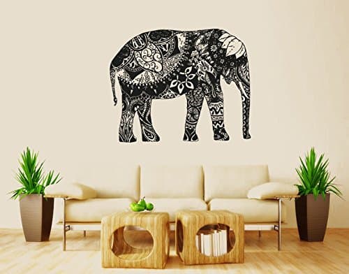 CreativeWallDecals Wall Decal Vinyl Sticker Decals Art Decor Design Mural Ganesh Om Elephant Tattoo Mandala Tribal Buddha Karma India Bedroom Dorm (r1062)