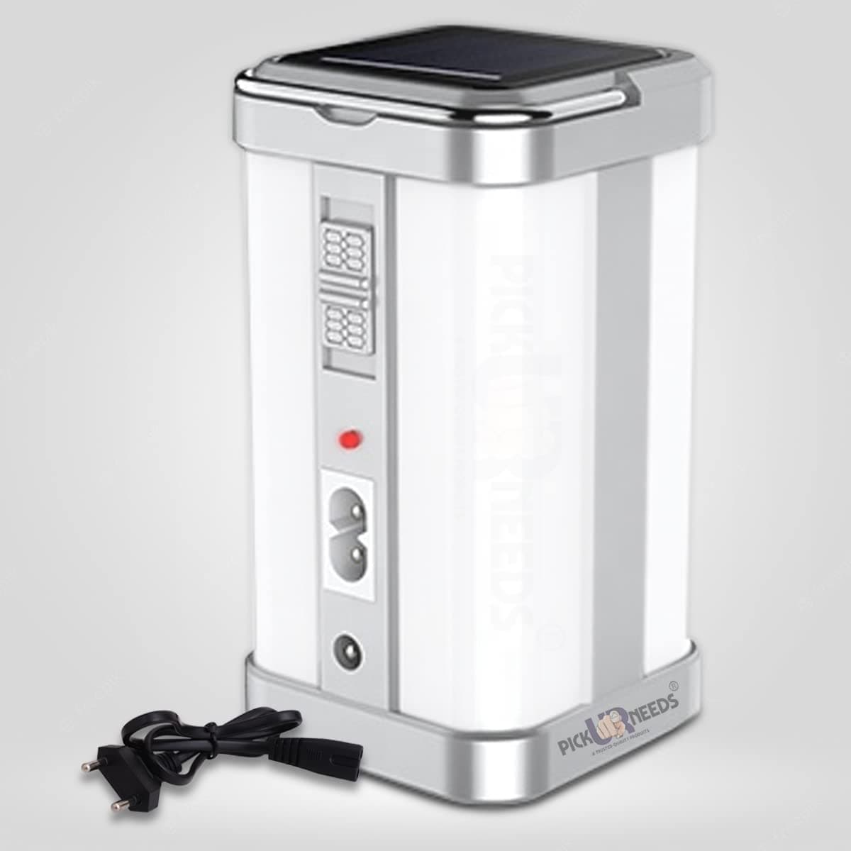 Pick Ur Needs Solar Rechargeable Emergency Light for Home | 4 Side Tube Lantern Lamp with 32 SMD LED, Battery Backup, Android Mobile Charging, Floor Light for Indoor & Outdoor Use