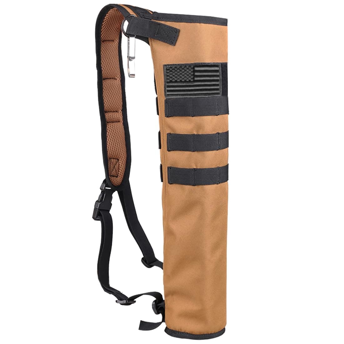 KRATARC Archery Lightweight Back Arrow Quiver Foldable Compact Hip Arrows Bag with Molle System Hanged for Target Shooting (Brown- Diameter 4'')