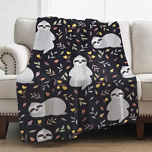 Levens Sloth Blanket Soft Blanket for Bed Couch Sofa Lightweight Travelling Camping Throw for Kids Adults 50"x60"