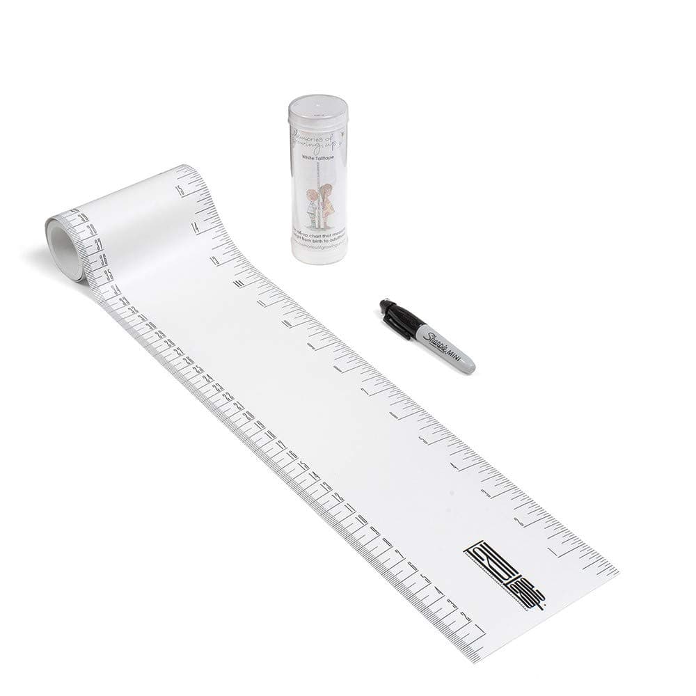 TALLTAPE - Portable, Roll-up Height Chart Plus 1 Sharpie Marker Pen to Measure Children from Birth. 10 Designs. A Memento for Life - Choice of 10 Designs. (Talltape, White)