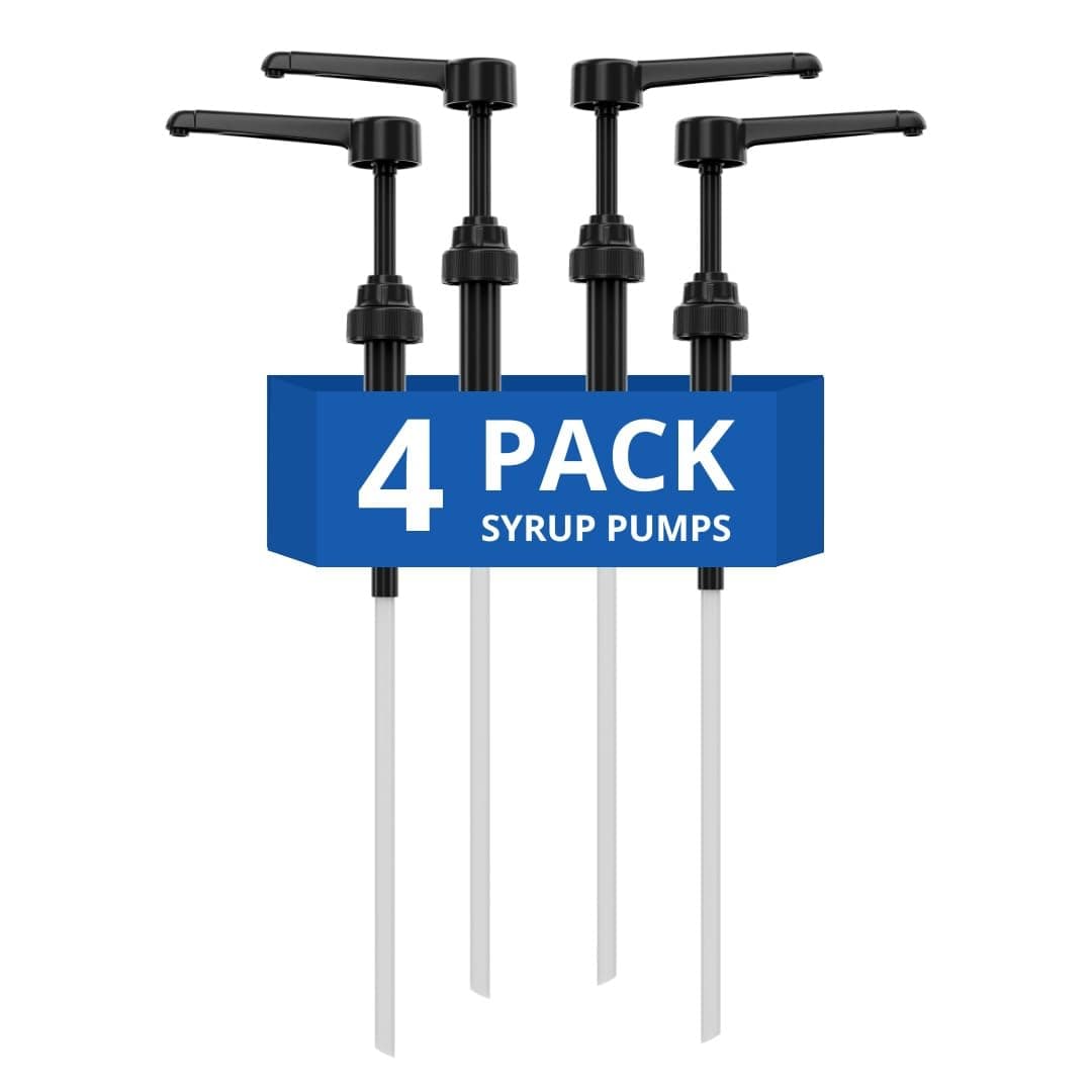 Coffee Syrup Pump Compatible with Torani 24 oz - 25 onces/Monin 1Liter Bottle/Davinci 750ml Bottles - Multipurpose Soap Oil Dispenser Pumps Set of 4 (4 Pack)