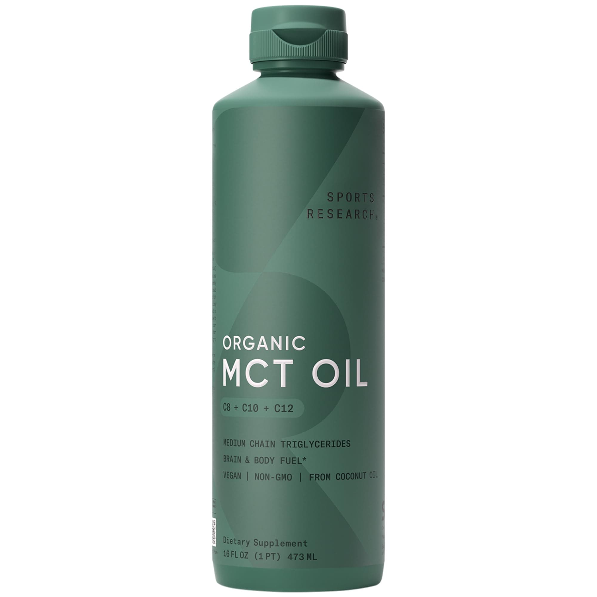 Premium MCT Oil derived only from Non-GMO Coconuts - 16oz BPA Free Bottle