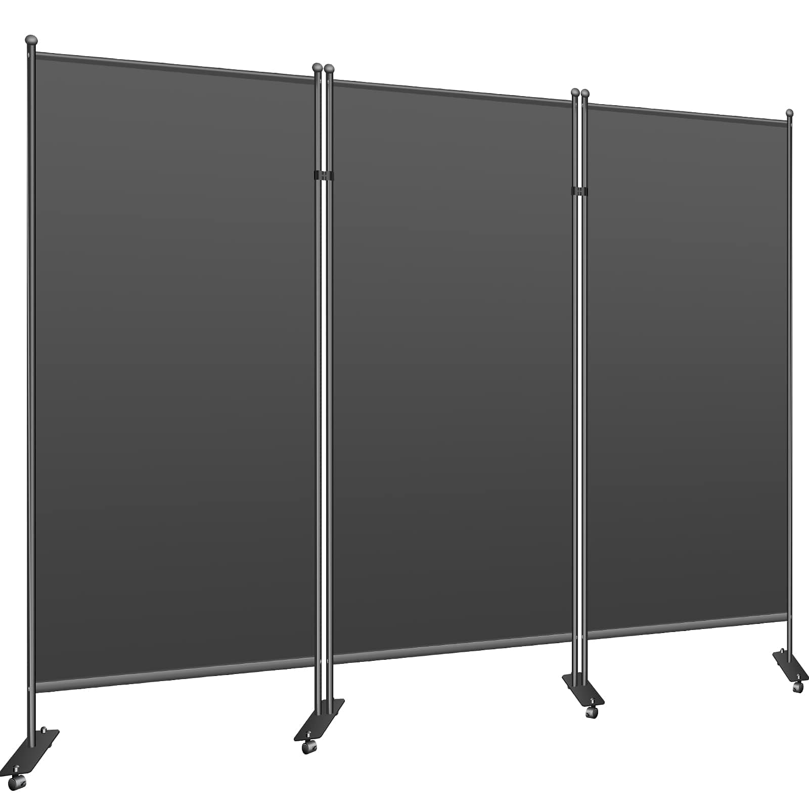Room Divider 3-Panel, 102" W X 71" H Room Dividers and Folding Privacy Screens for Outdoor, Home, Office, Portable Freestanding Room Partition Wall Dividers. Porch Shading Partition（Black）