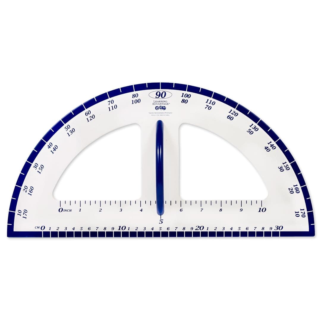 Learning Advantage Magnetic Dry Erase Protractor - Geometry Measurement Tool - for Whiteboards and Chalkboards - Teach Geometric Math Concepts - Angles and Shapes (7591)