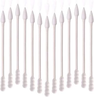 Azonee 4 Packs Cotton Swabs, Double Tips Cotton Buds with Paper Stick, Pointed Cotton Swabs and Spiral Head Cotton Swabs for Makeup, Beauty and Care (800 Pcs)