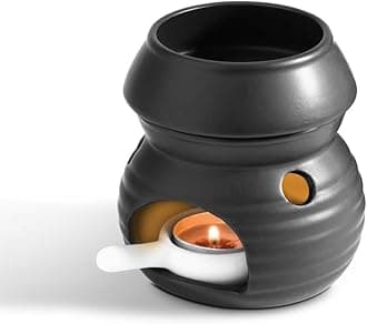ComSaf Essential Oil Burner Wax Melt Burner with Candle Spoon, Aromatherapy Aroma Burner Ceramic Oil Diffuser Candle Tealight Oil Warmer Yoga Spa Home Bedroom Decor Christmas Housewarming Gift