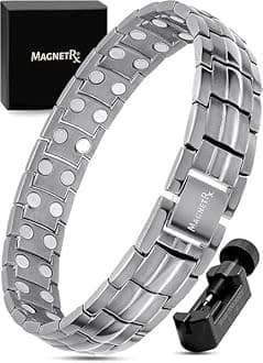 MagnetRX® Ultra Strength Magnetic Bracelet - Effective Stainless Steel Magnetic Bracelets for Men - Adjustable Bracelet Length with Sizing Tool for Perfect Fit (Gunmetal)