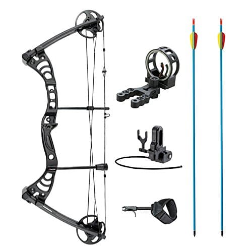 XGear Outdoors Compound Bow 30-55lbs 19"-29" with Max Speed 296fps, Right Handed, Autumn Camo with Accessories