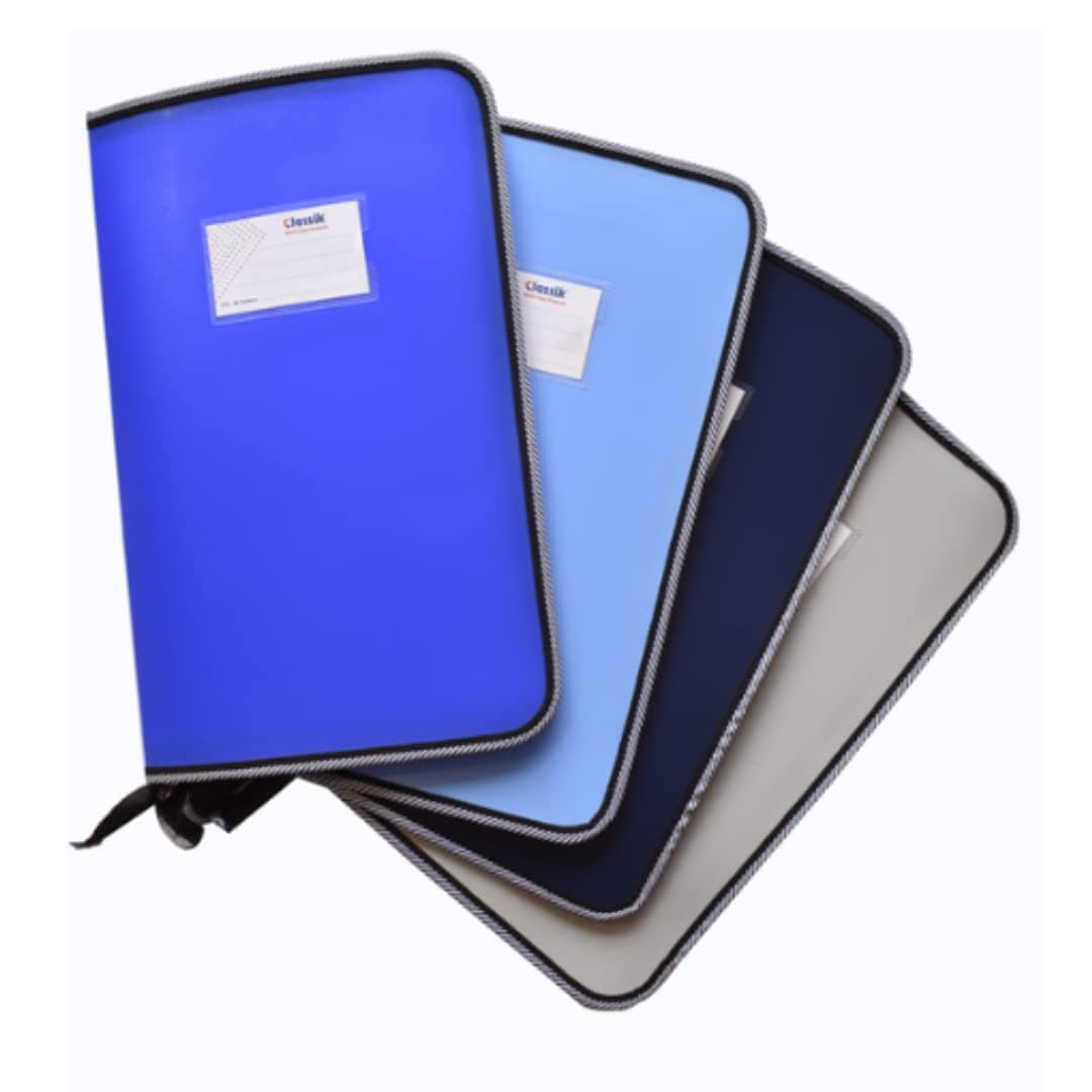 GoClassik Display File with Zipper Closure | Professional File Folder for Certificates, Documents | Foler for Interview | Portfoilio File with Plastic Sleeves | 20 Pockets F/S Size | Pack of 1