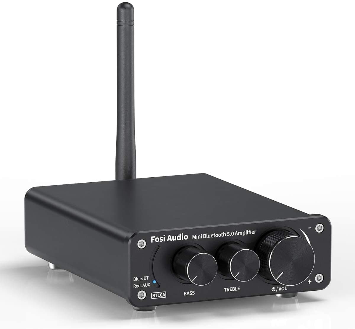 Fosi Audio BT10A Bluetooth 5.0 Stereo Audio Amplifier Receiver 2 Channel Class D Mini Hi-Fi Integrated Amp for Home Passive Speakers 50W x 2 TPA3116