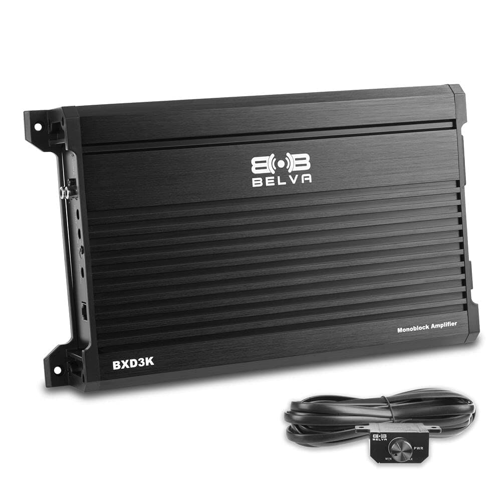 BXD3K 3000W Peak BX-Series 1-Ohm Stable Class-D Monoblock Car Audio MOSFET Amplifier with Remote Subwoofer Level Control