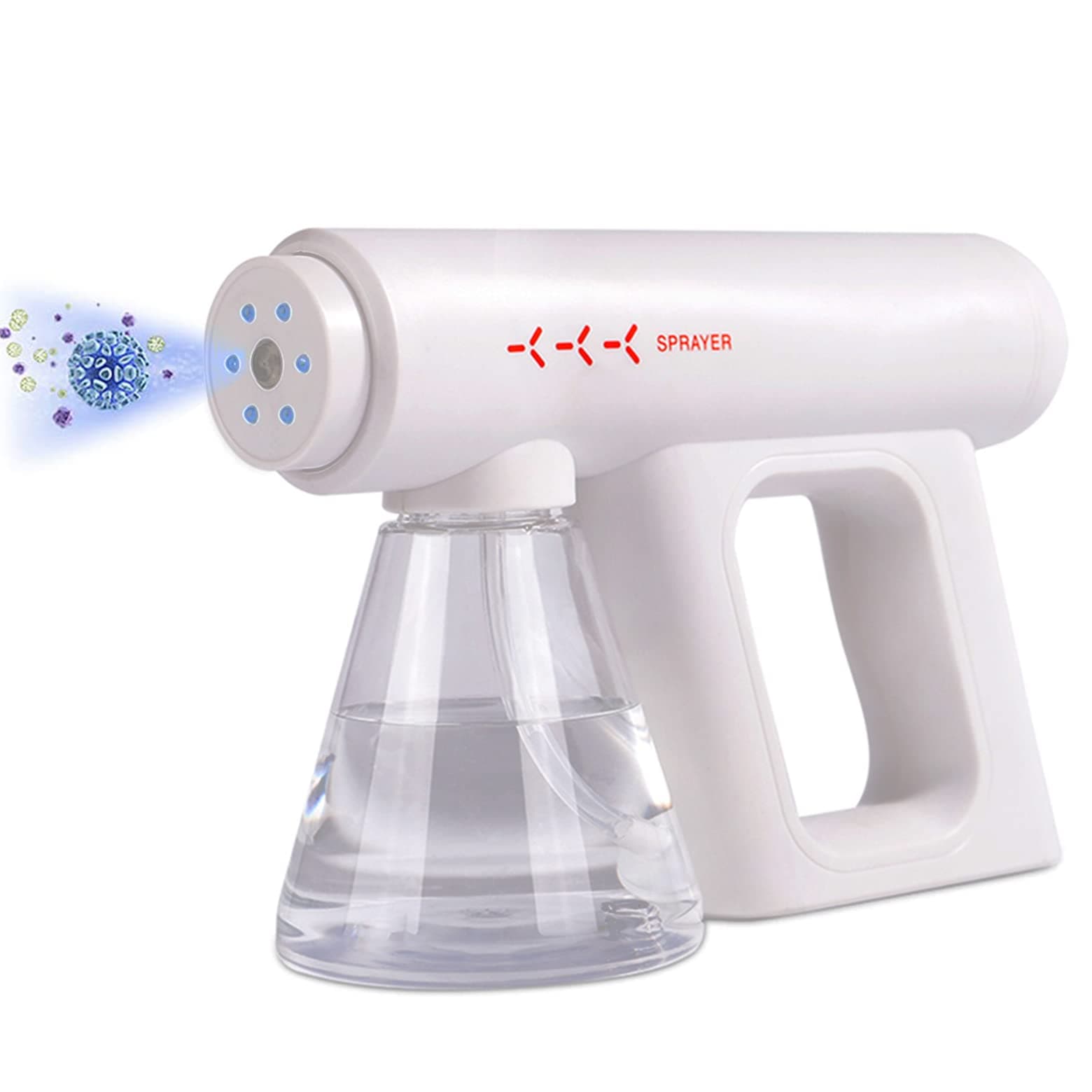 Portable Sprayer, Handheld Atomizer Mist Gun, Electric Nano Fogger Atomization Air Humidifier w/Type-C Rechargeable 10oz Container for Home Office Furniture Clean