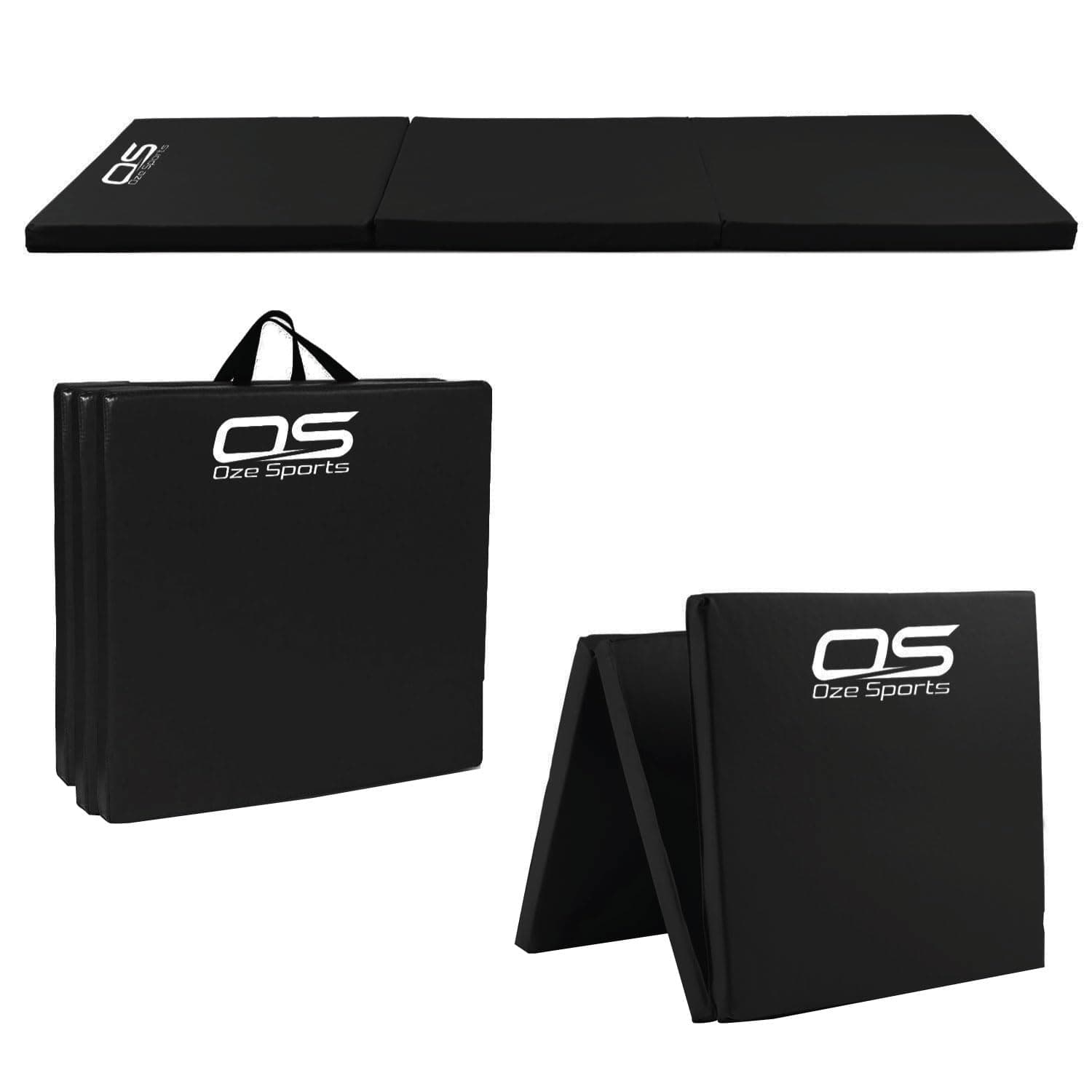 Gymnastic Tumble Exercise Mat Non Slip PU Leather Surface High Density Polyether Material 6FT Long Tri Folding Crash With Carry Handles perfect for gymnastics yoga Pilates