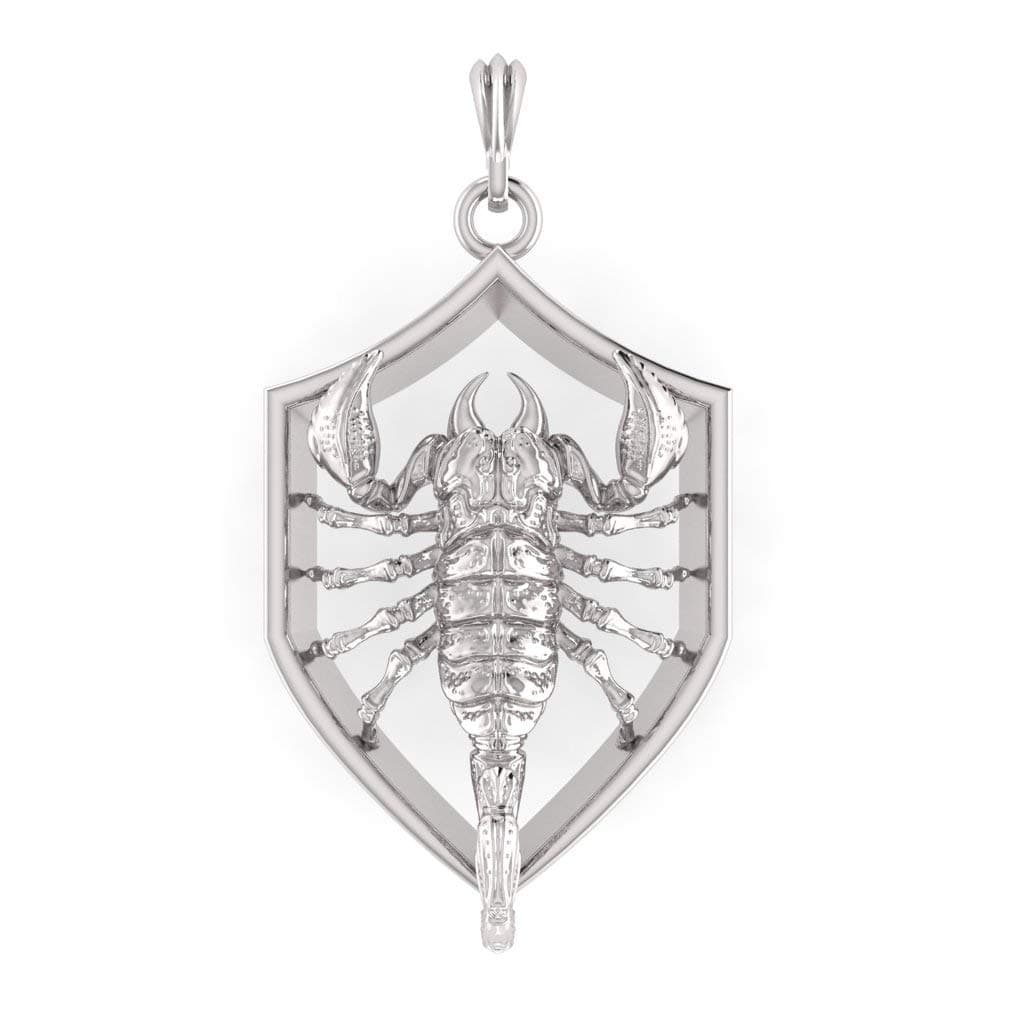 Scorpion Pendant White (92.5 Silver) For Men