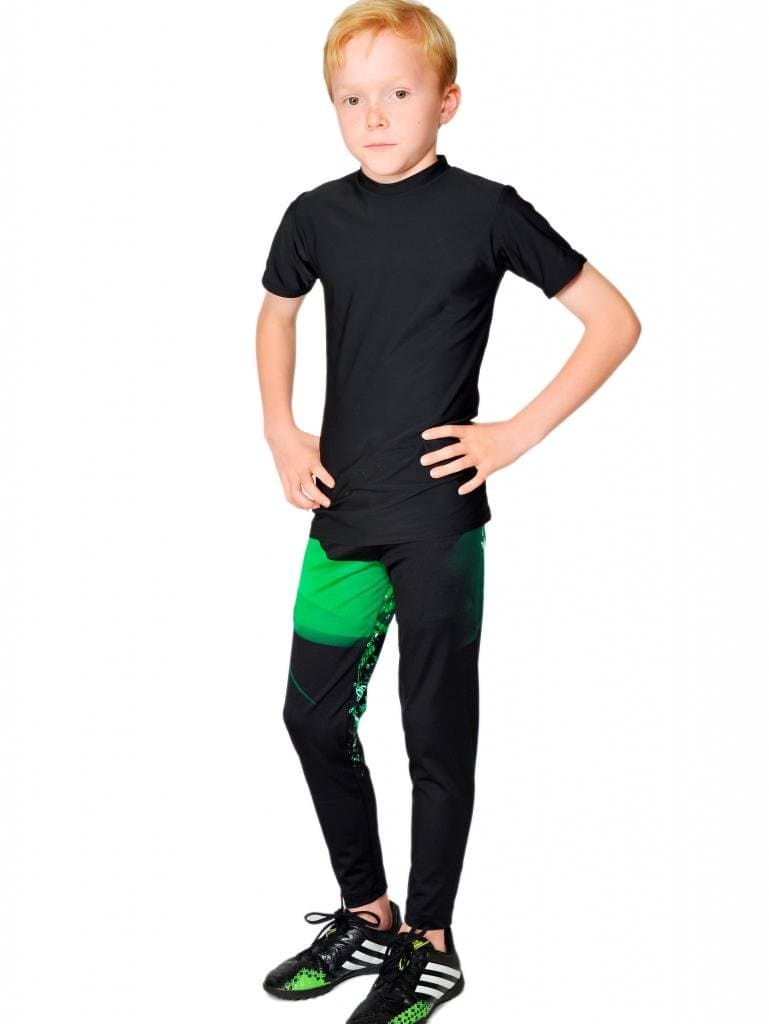 World Stretch boys KRIPTONITE-B Leggings Green/Black