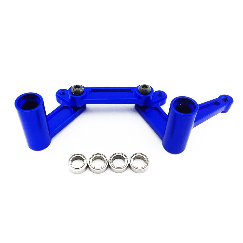 Alloy Steering Bellcrank Set - Replacement Part for 1/10 Traxxas Models - Hardened Billet 6061 Aluminum - Lightweight & Durable Performance - Front Chassis Upgrade Part 3743 - Blue
