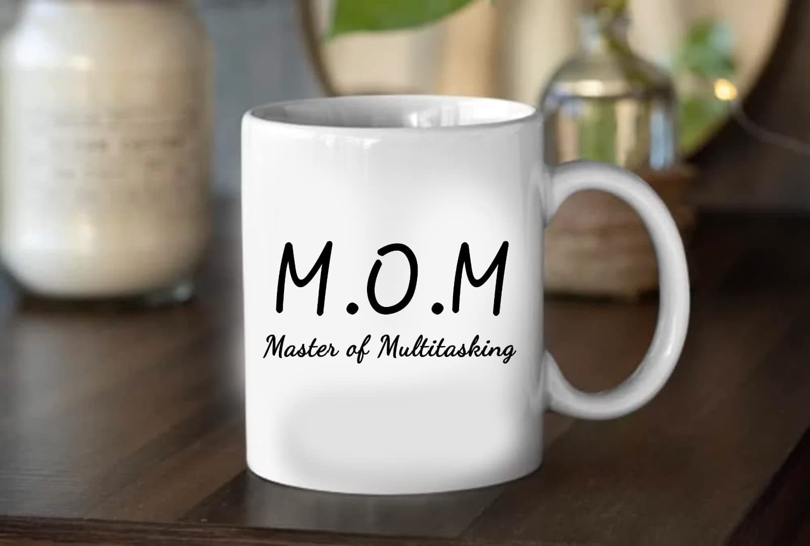 FEELINGS WE CUSTOMIZE EMOTIONS MOM (Master of Multitasking) Printed Ceramic Coffee Mug 325 ml for Coffee Tea Milk Beverages | Stylish Tea Cup for Home & Kitchen