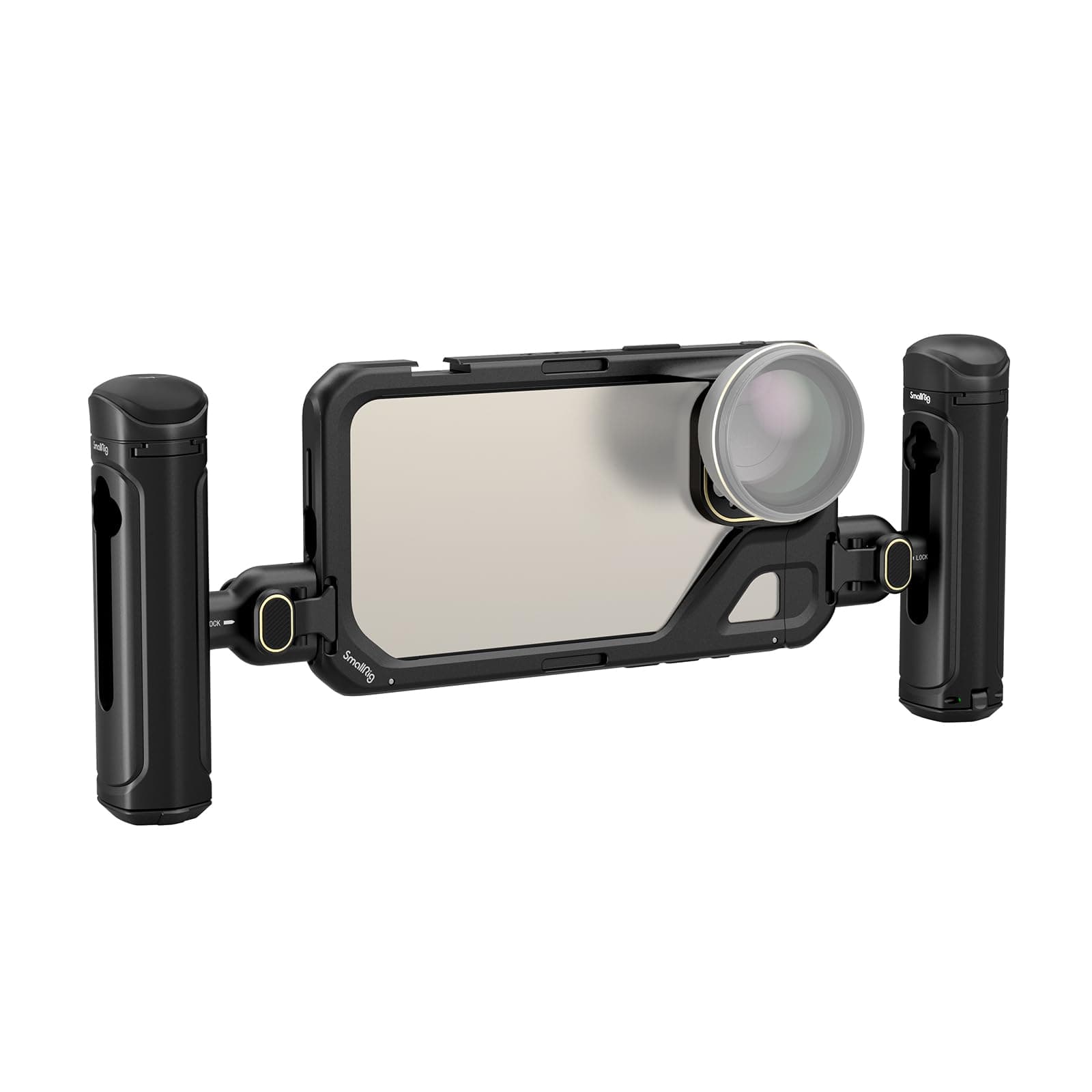 Dual Handheld Phone Cage Kit for iPhone 15 Pro Max, Mobile Video Rig Cage Kit with Wireless Quick Release Dual Handles for Video Recording/YouTube/Live Streaming/Vlog