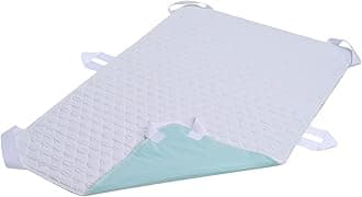 ECONAZOLE Incontinence Positioning Bed Pads, Washable Mattress Protector Transfer Pad with 6 Handles, Reusable Waterproof Underpads for Elderly, Adults, Dog, 34" x 52"