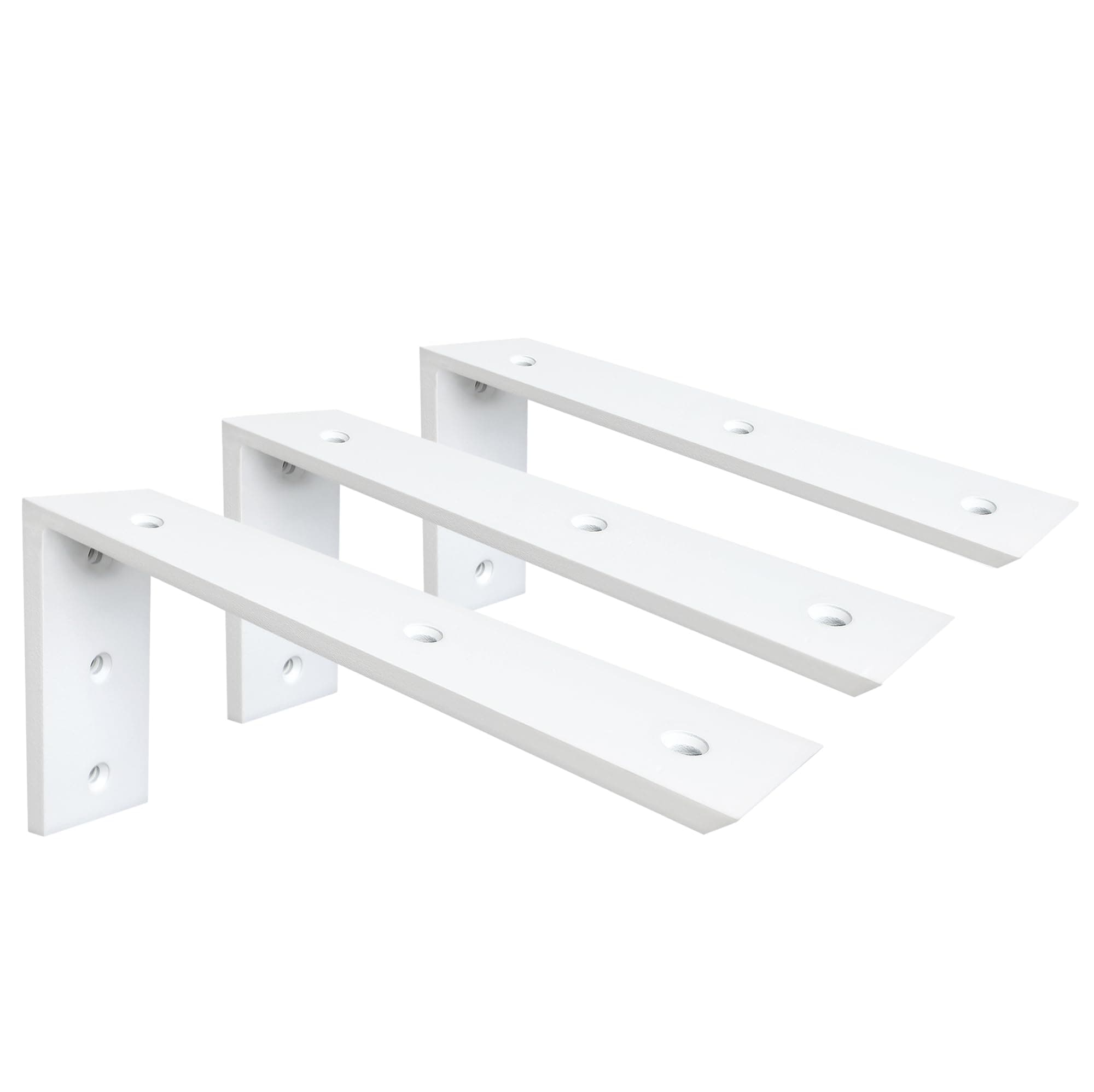 WINKER Countertop Support Bracket 3 Pack Heavy Duty 3/8" Thick Hidden L Shelf Bracket 12" x 6" x 2.5" Metal Corbels for Quartz/Granite/Wood/Concrete/Laminate Countertops, White